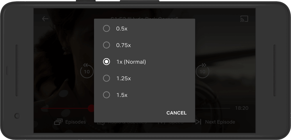 Netflix announced add the "custom playback speed" feature